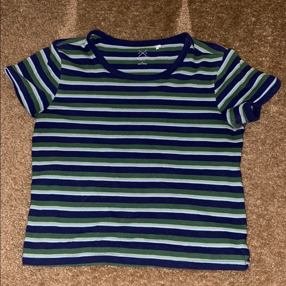 cropped striped tee